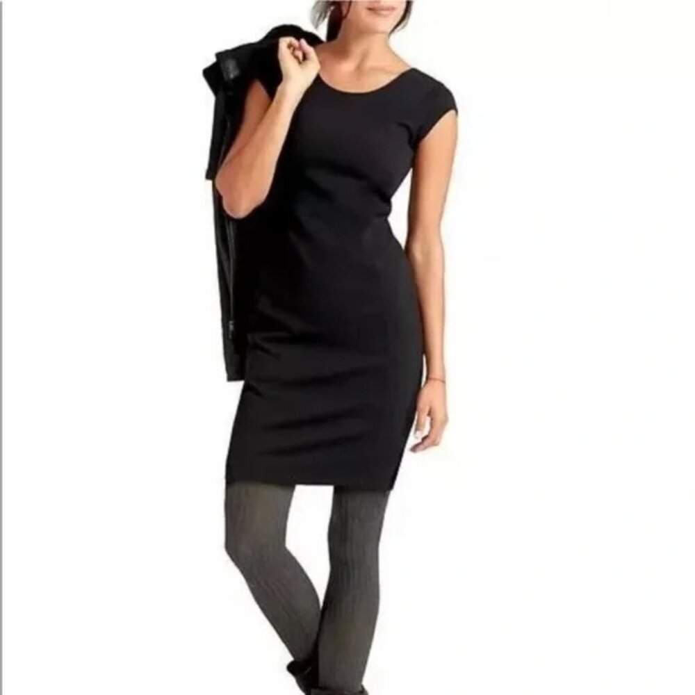 Athleta Black Ponte Illusion Short Dress Size Large
